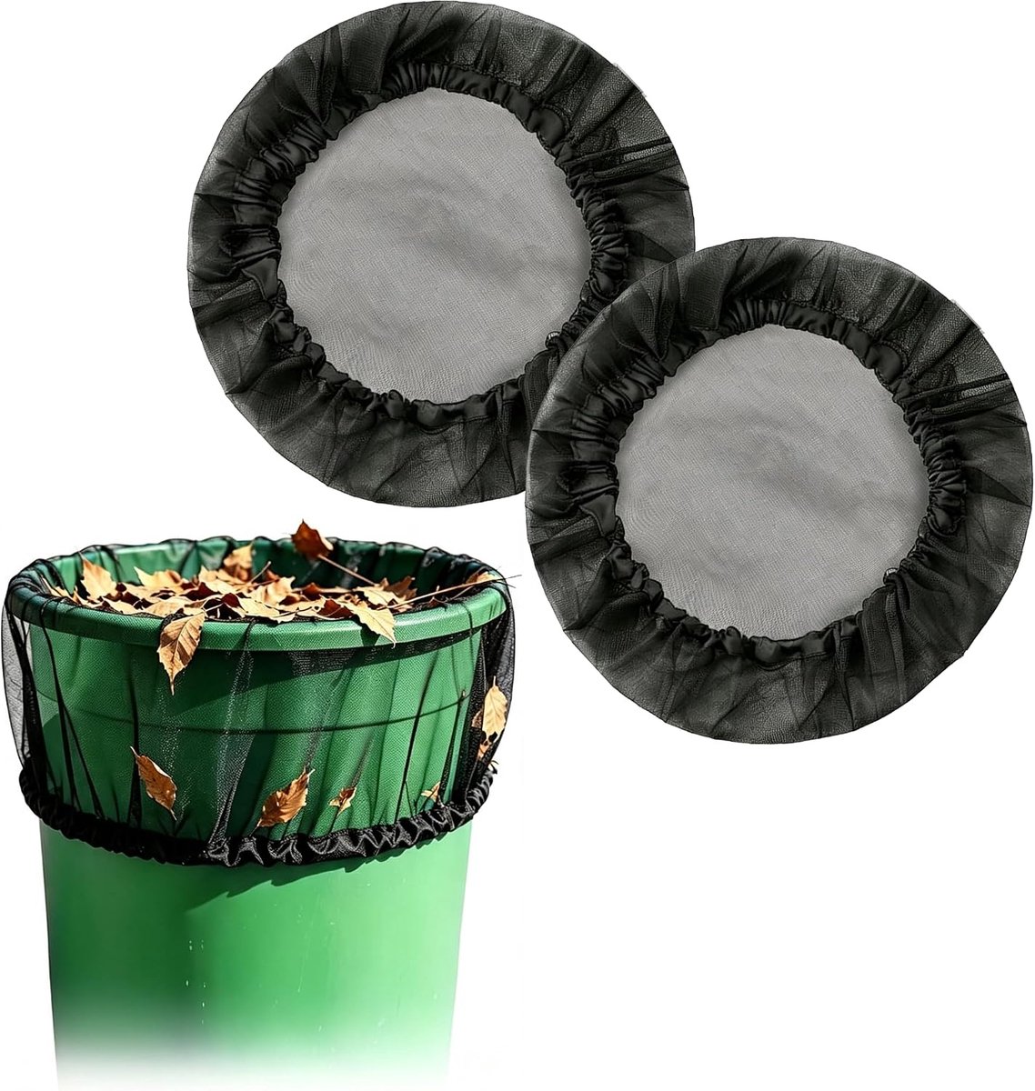 Regentonnet 120 cm rond - verstelbaar polyester - blad- en insectenbescherming - houdt regenton schoon - ShopVlot