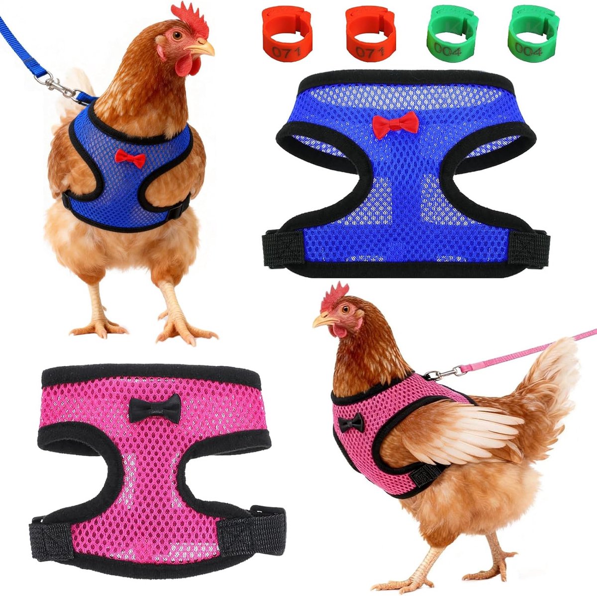 Huisdierharnas met riem 105 cm - ademend vestharnas - verstelbaar voor kleine dieren - veilig en comfortabel - ShopVlot
