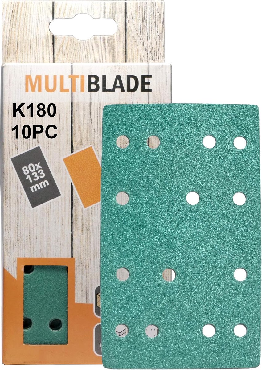 Schuurpapier 80 x 133 mm - 10 Stuks - 180 Korrel - Voor Hout en Metaal - ShopVlot