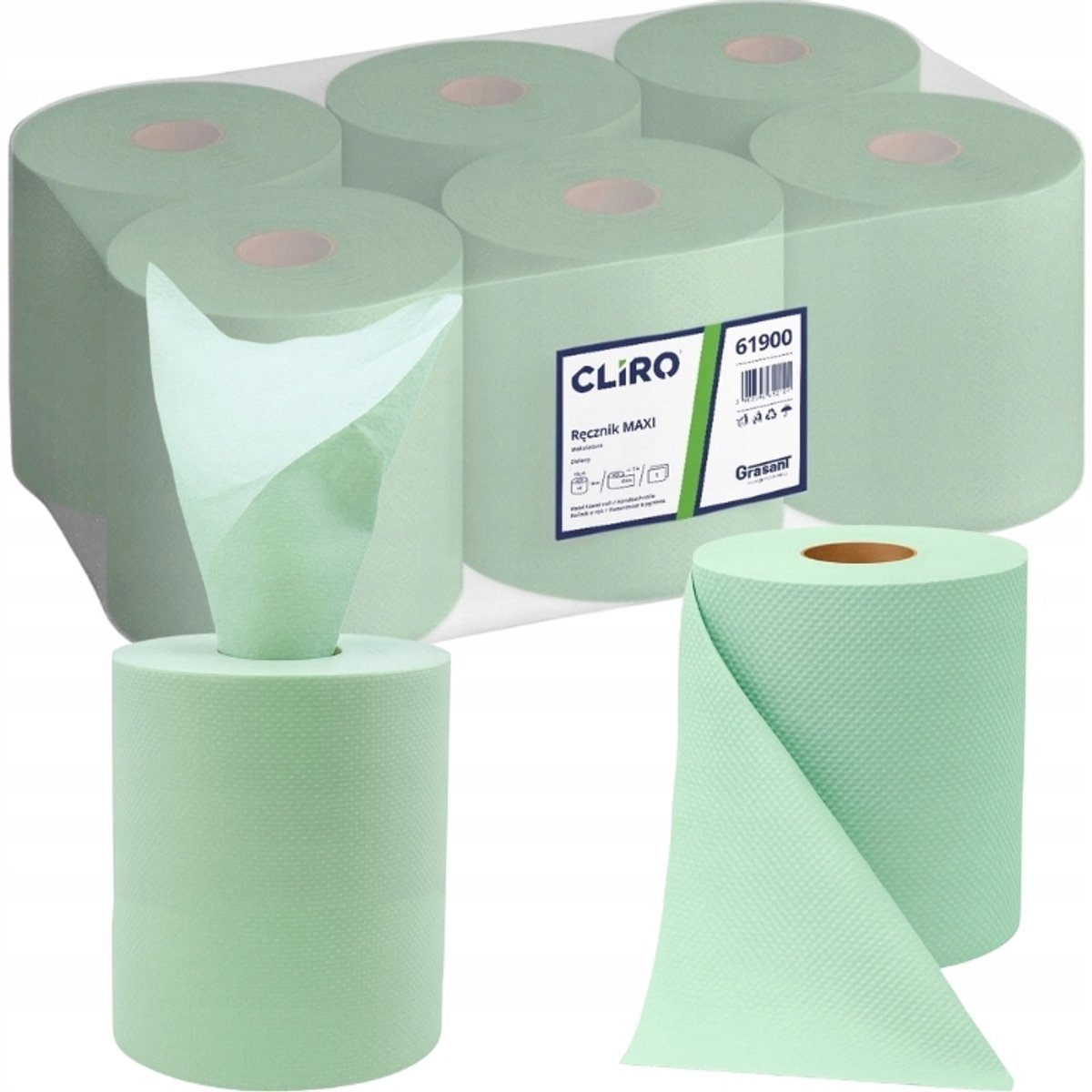 Cliro Maxi Papierrol Handdoek 6x150m Groen