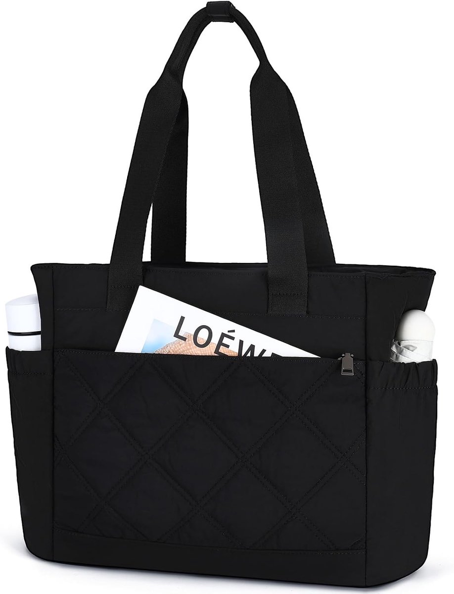 Handtas dames groot - licht gewatteerd - 15,6 inch laptop tas - ideaal voor werk en reizen - SnelShoppen