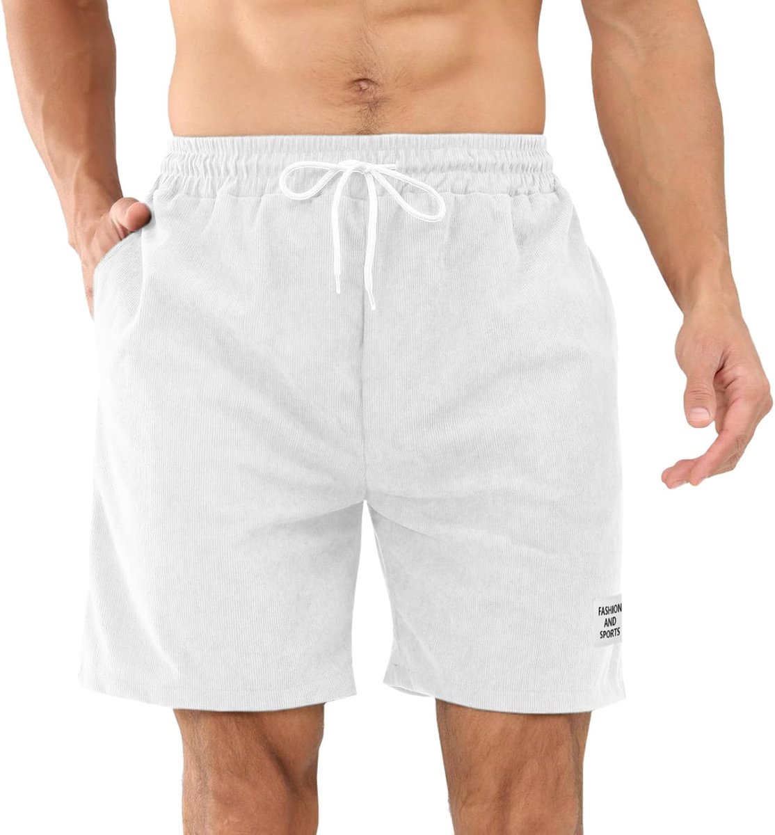 Sportshorts voor mannen M-XL - Corduroy met elastische tailleband - Ademend en comfortabel - SnelShoppen