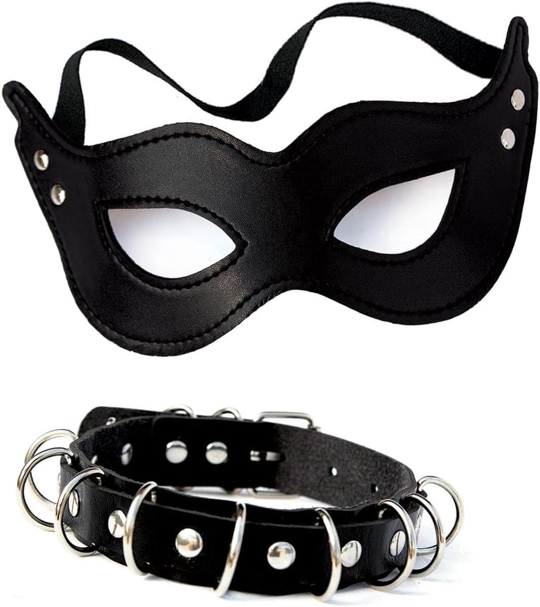 Cat masker en halsband set - dames kostuum met masker en halsband - geschikt voor carnaval - SnelShoppen
