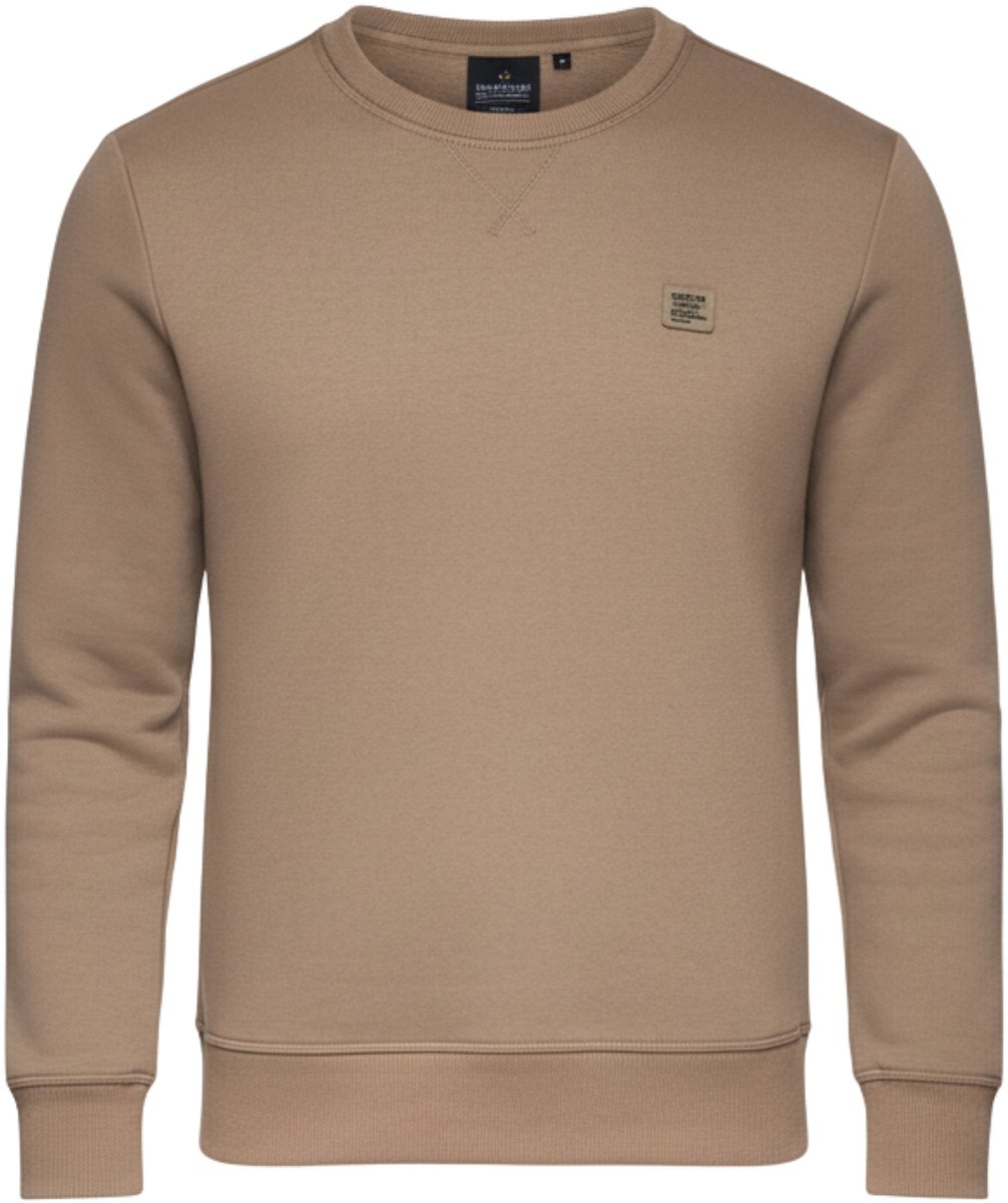 OMBRE Sweater - Regular Fit - Katoen - Lange Mouw Koffie XL