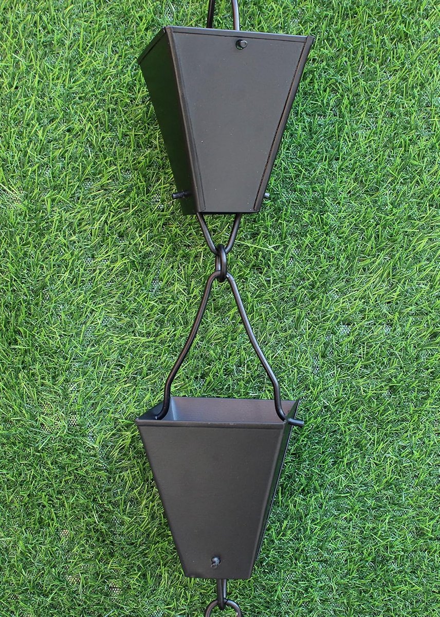 Regenketting - Waterafvoer - Tuindecoratie - Gegalvaniseerd staal - 2.4 meter - Zwart