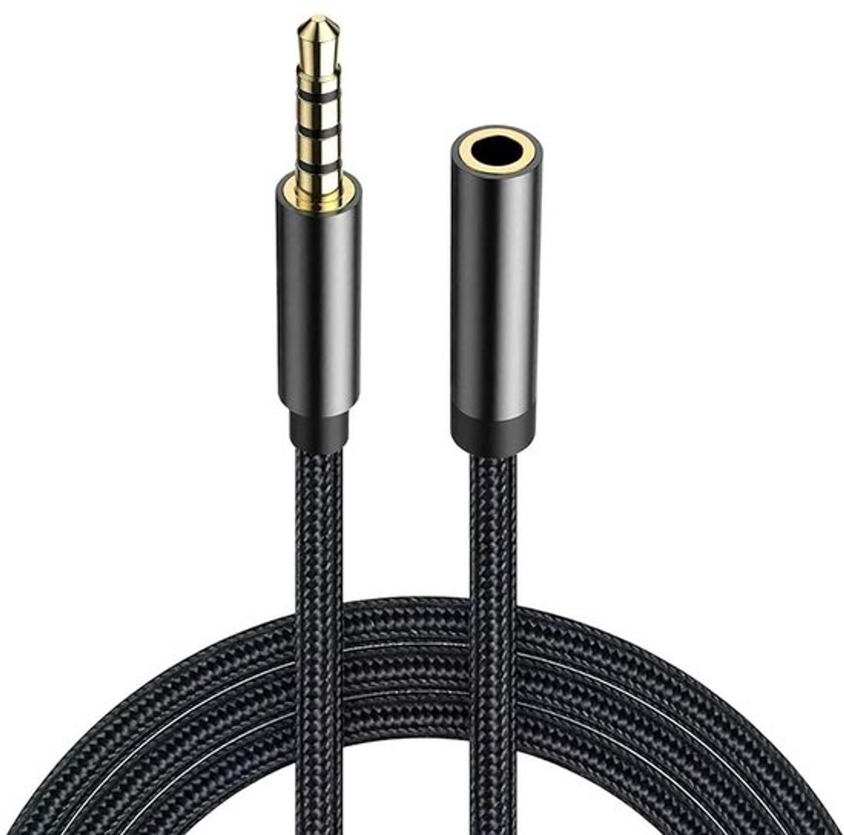 MTTProducts - 5 m Braided Nylon Stereo Extension Cable - 3.5 mm Jack - Hoogwaardige