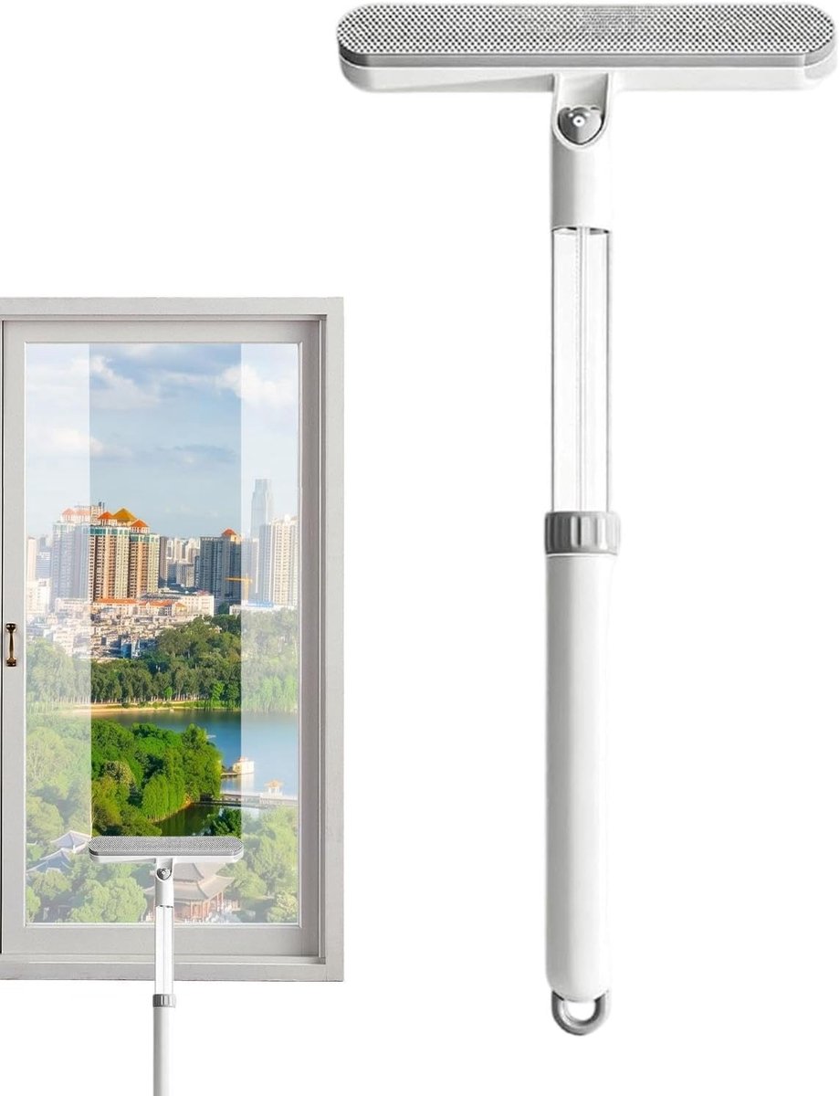 Douchewisser Raamtrekker - Telescopische Schraper - Glas Reinigen - Uittrekbare Handgreep - 53 cm - Wit