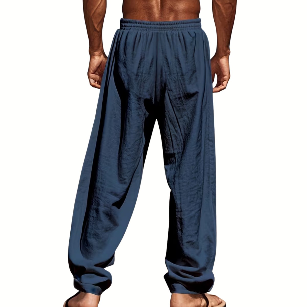Currero Linnen Broek Heren - Zomerbroek - Volwassenen - Lange Broek - Pantalon - Strandbroek - Zomer - Ibiza Stijl - Grijs + Marineblauw - XXL