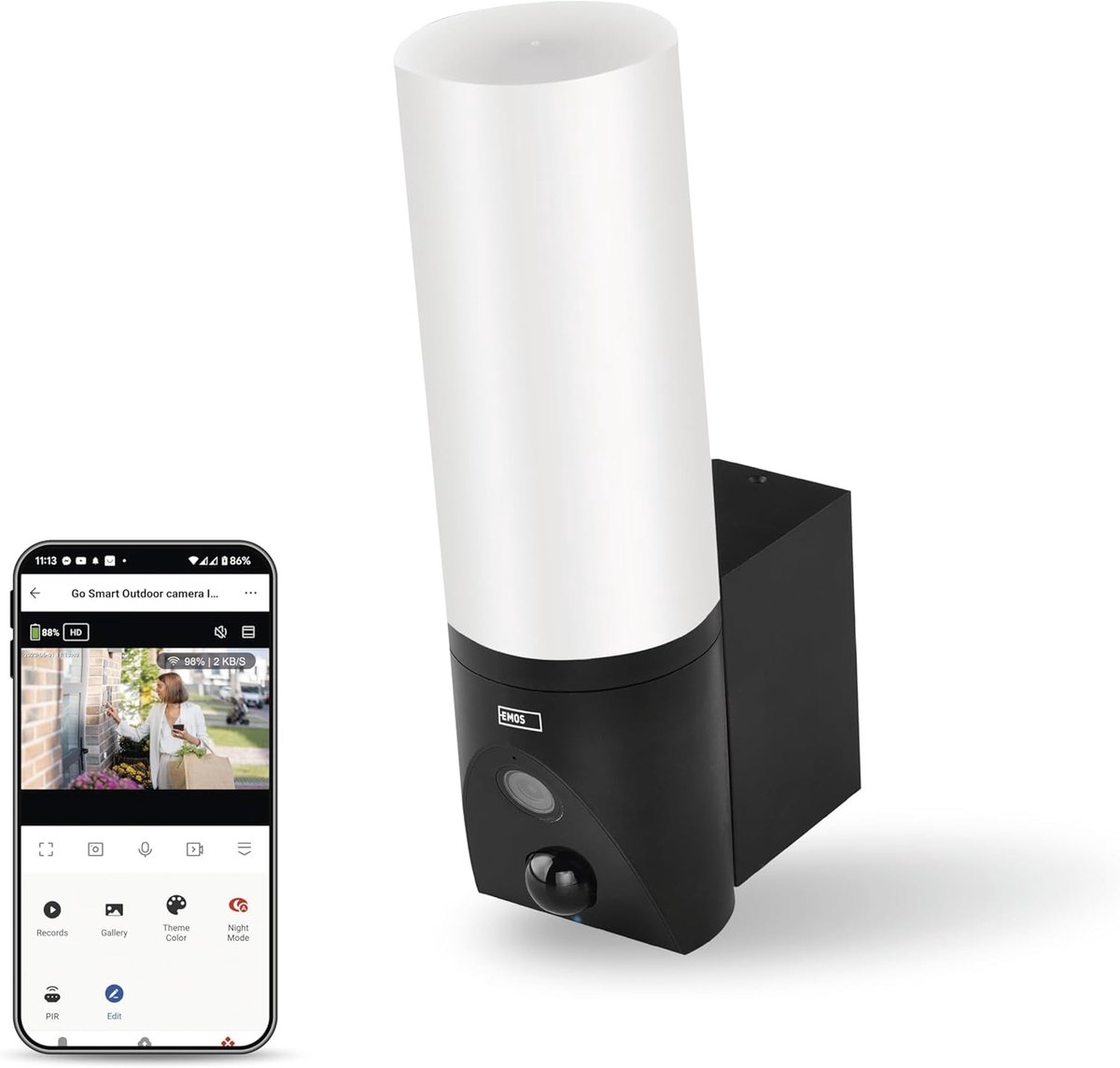 Outdoor Surveillance Camera - IP Camera met Licht - Huis Beveiligen - 130 Graden Groothoek - 1200 lm - Zwart