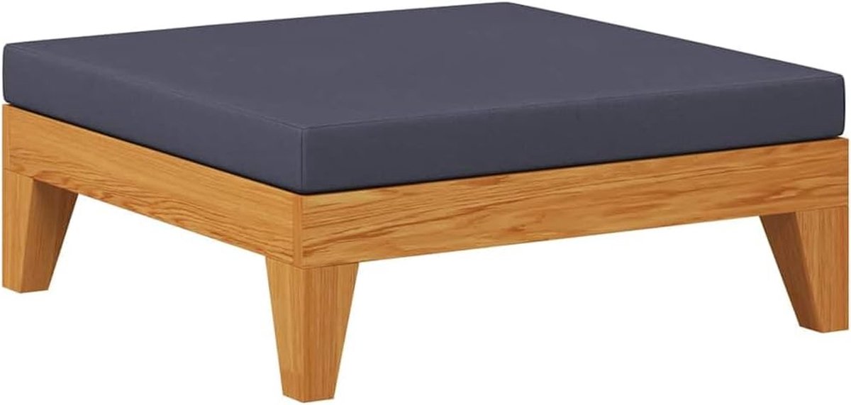 Modulaire voetenbank - Buitenpoef - Ontspannen buiten - Massief acaciahout - 66 x 66 cm - Donkergrijs