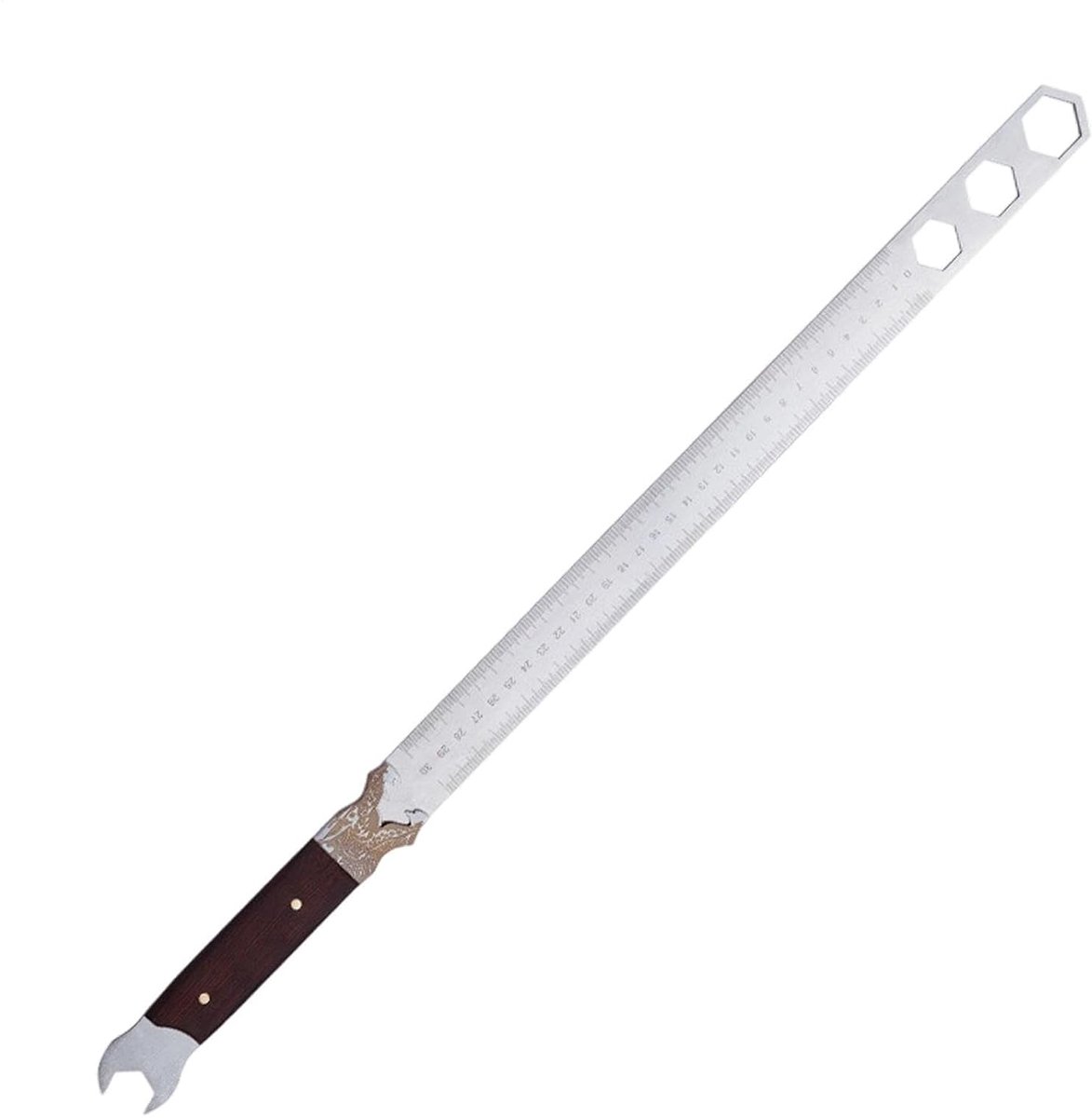 Metrische Liniaal - Meetlat Metaal - Nauwkeurig Meten - Verdikte Schaal - 60 cm - Zilver