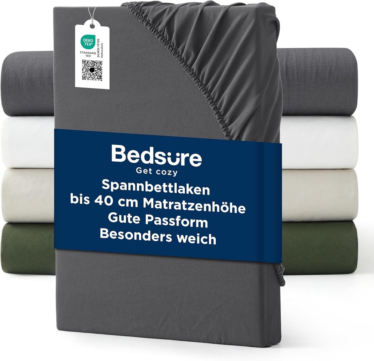 Hoeslaken - Polyester - Extra Diep tot 40 cm - Zacht en Huidvriendelijk - Voor Hoge Matrassen en Boxspringbedden