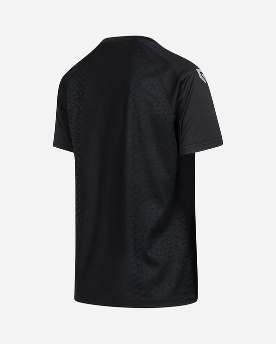 Zwarte Robey sportshirt met subtiel patroon op de rug.