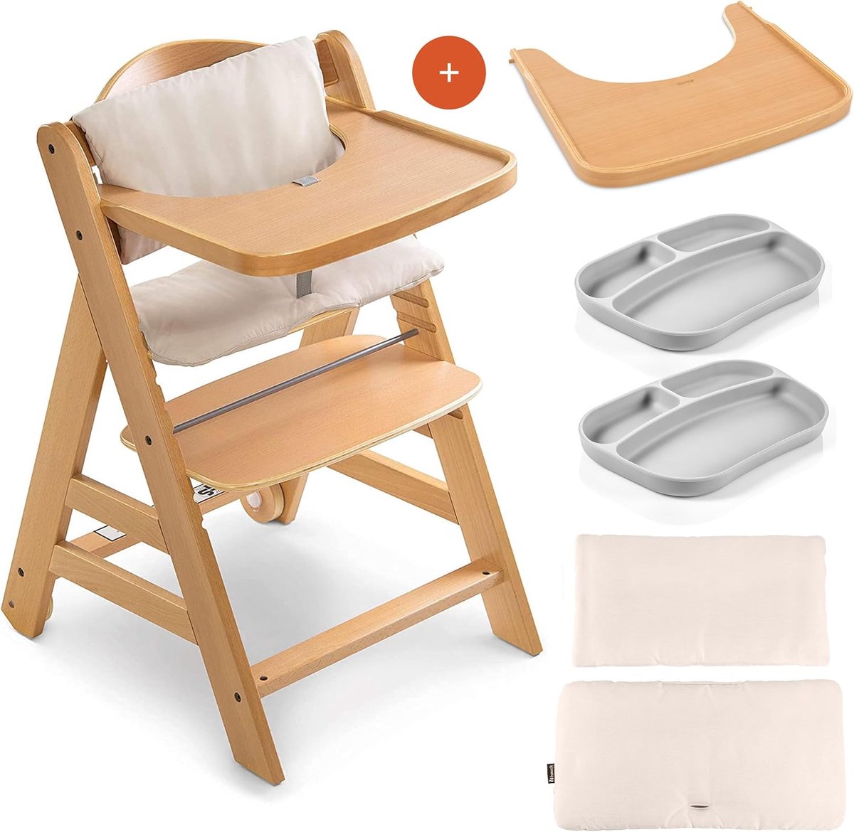 Kinderstoel met accessoires - Meegroeistoel babyset - Veilig eten - Verstelbaar zitvlak - 48 x 56 x 77 cm