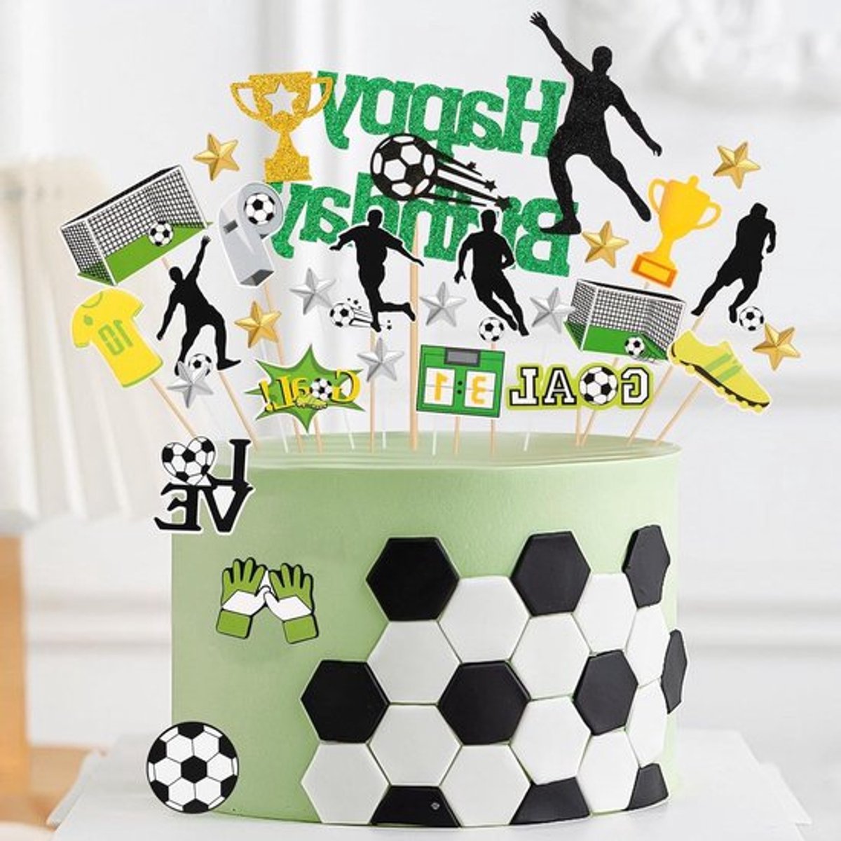 Allecto Plus - 27 - Taartdecoratie voetbal voor verjaardag kinderen