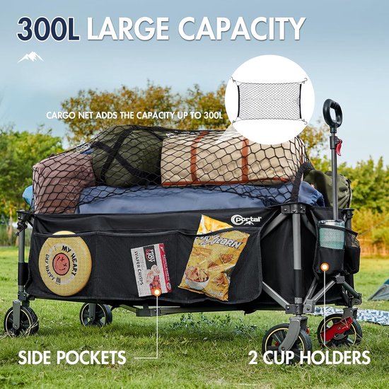 Bolderkar Opvouwbaar Luchtbanden - Strandwagen - Bolderwagen - outdoor kar van Bolderkar Opvouwbaar — afbeelding 3