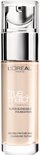 L'Oréal Paris True Match Foundation in lichte, koele tint 1C. Transparante fles met zilveren pompje.