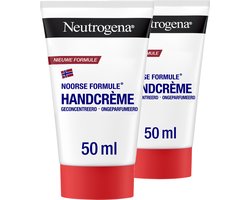 Neutrogena handcrème ongeparfumeerd - Noorse formule - voedende en beschermende handcrèms - handcrème droge en beschadigde handen - 2 x 50 ml