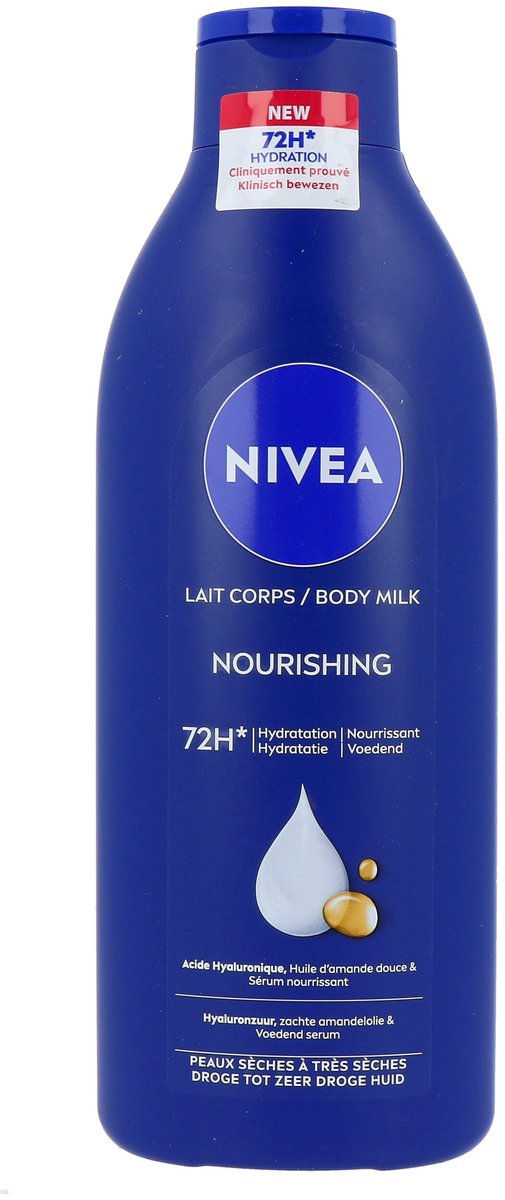 Bol.com NIVEA Verzorgende Body Milk - met Hyaluronzuur Zachte Amandel Olie en Voedend serum - Body Melk met 72 Uur Hydratatie - ... aanbieding