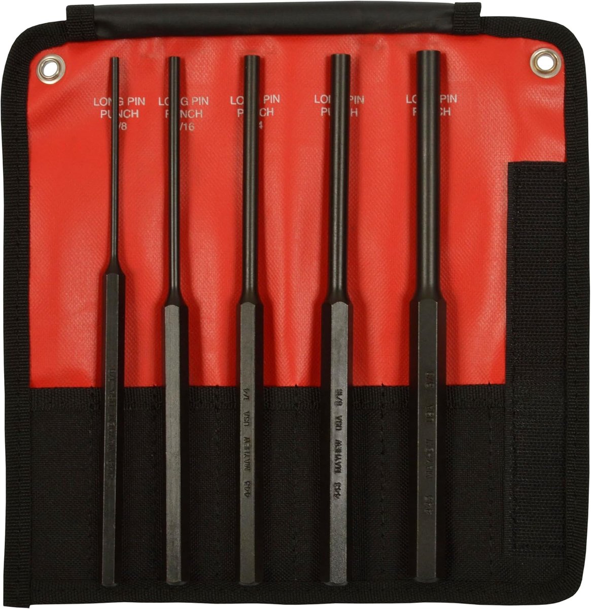 Pin Ponsen Set - Lange Punten - Precisie Werk - Extra Lange Pins - 5 Delig - Zwart