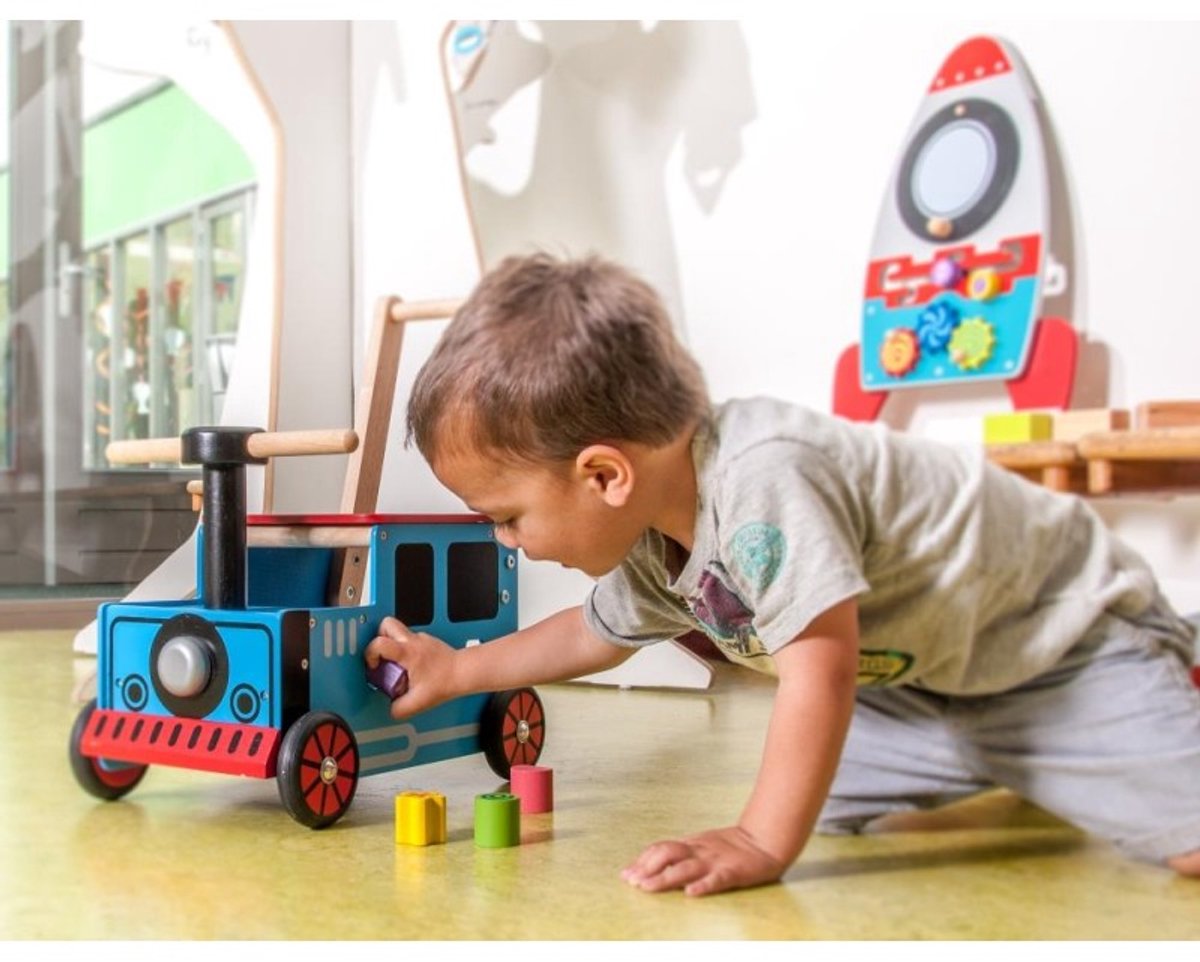 Loop/duwwagen trein Thomas Tank blauw — afbeelding 3