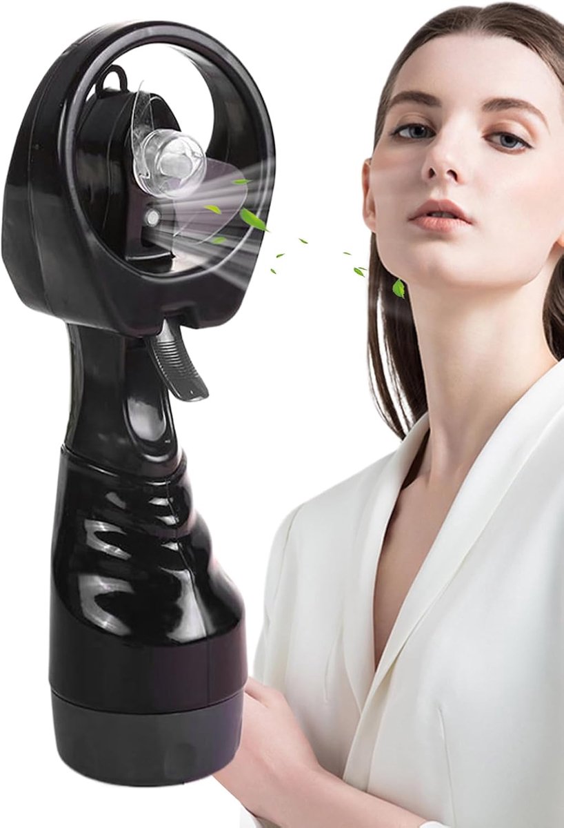 Draagbare Ventilator - Mini Mist - Buiten Koelen - Waternevel Functie - 300ml Tank - Zwart