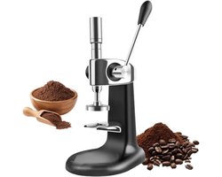 Koffie Tamper - Koffiepers Handmatig - Espresso Bereiden - Arbeidsbesparend Ontwerp - 58 mm Diameter - Zilver