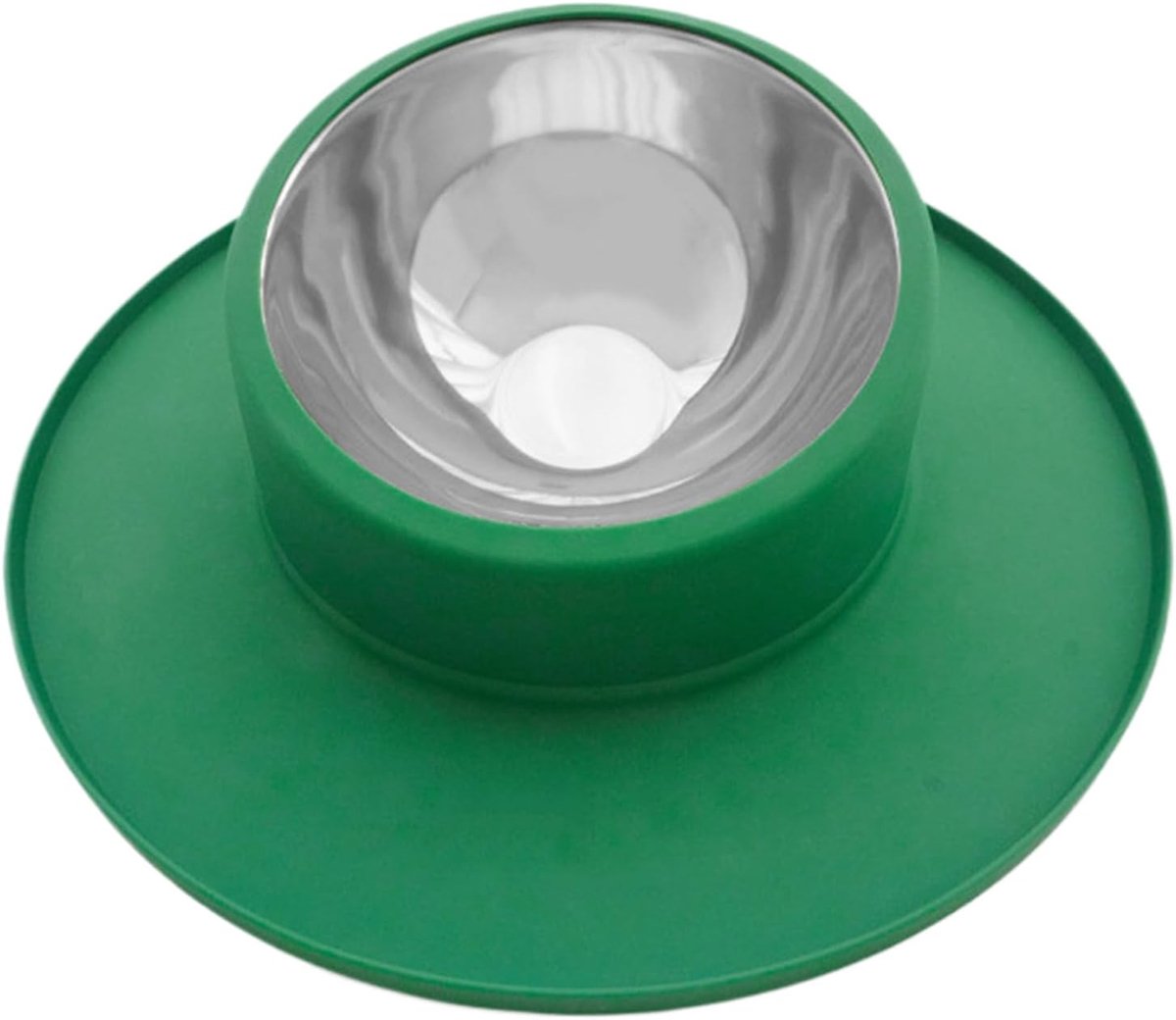 Huisdier waterbak - Voerbak dieren - Morsvrij eten - Antislip siliconen basis - 24x19x1 cm - Groen