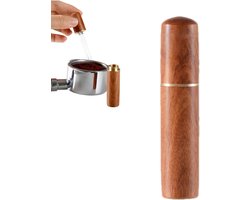 Naald Roerder Koffie - Koffie Distributeur Roeren - Espresso Bereiden - Uniforme Poederlaag - 86 x 16 mm - Houtkleur
