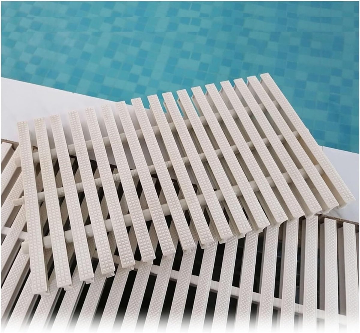 Afvoerrooster PVC - Drainagegoot Terras - Wateroverlast Voorkomen - Antislip Oppervlak - 25x100cm - Wit