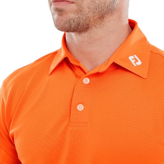 Footjoy Stretch Pique Heren Polo Shirt Oranje Heren Maat S van Footjoy — afbeelding 3