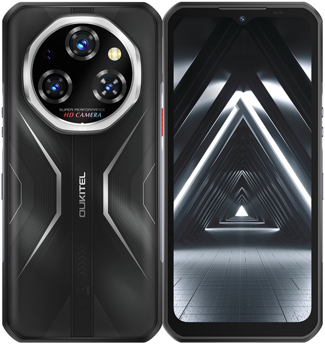 Oukitel Rugged Smartphone WP55 Pro 5G D-7025 16GB 512GB 11000-33W A15, Slim, 108MP Cam, Zwart