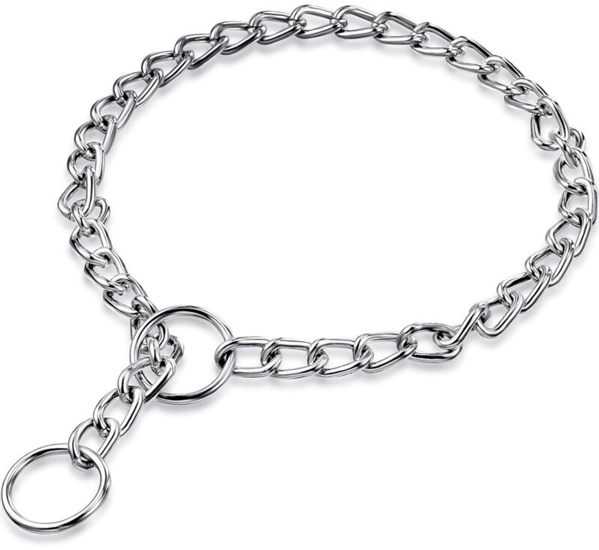 YAGXIG Metalen hondenhalsband - hondenriem - stalen hondenhalsband - anti-trek hondenhalsband - trainingshalsband voor dieren - hondenhalsband - geschikt voor huisdieren - 3 mm x 55 cm