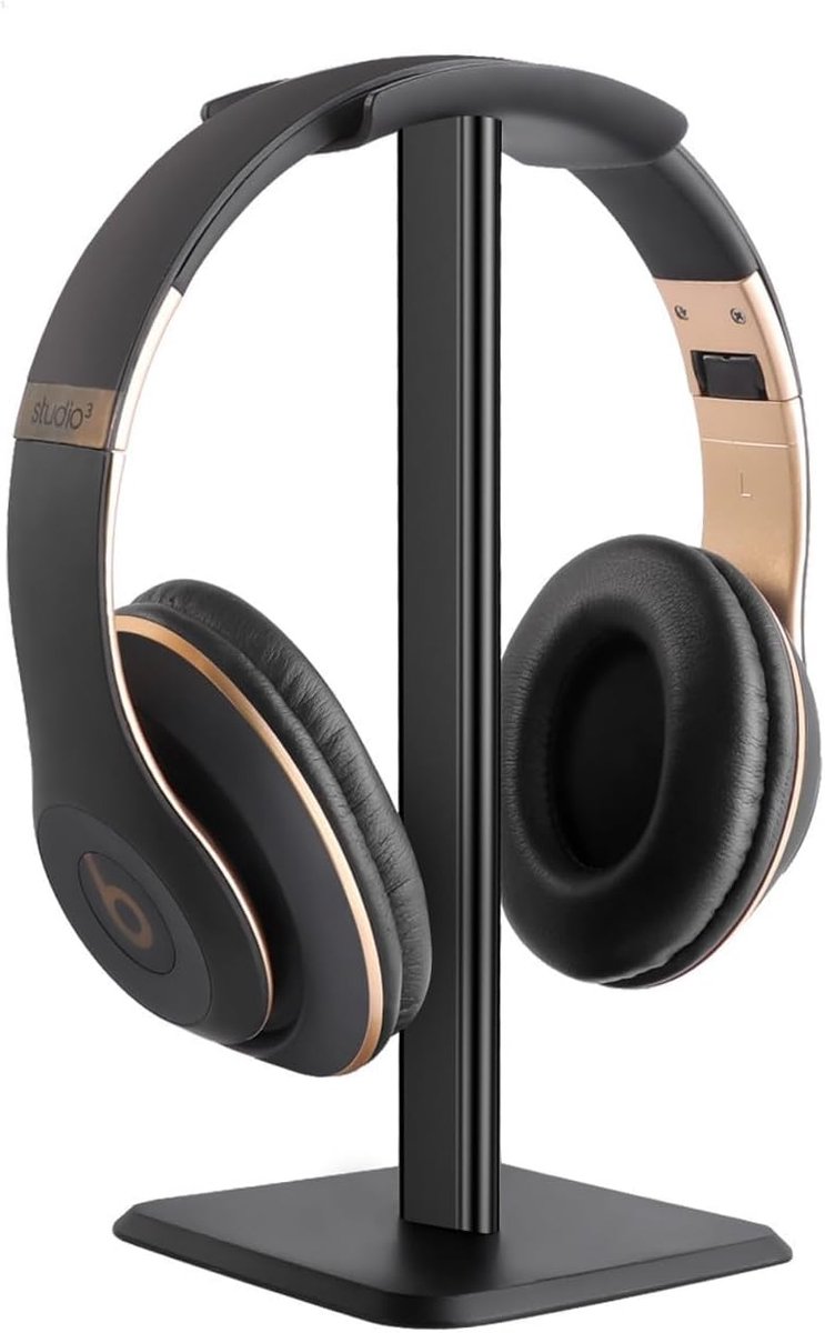 Hoofdtelefoonstandaard - Headset houder - Bureau organiseren - Antislip onderkant - 24.4 x 11.6 x 2.7 cm - Zwart