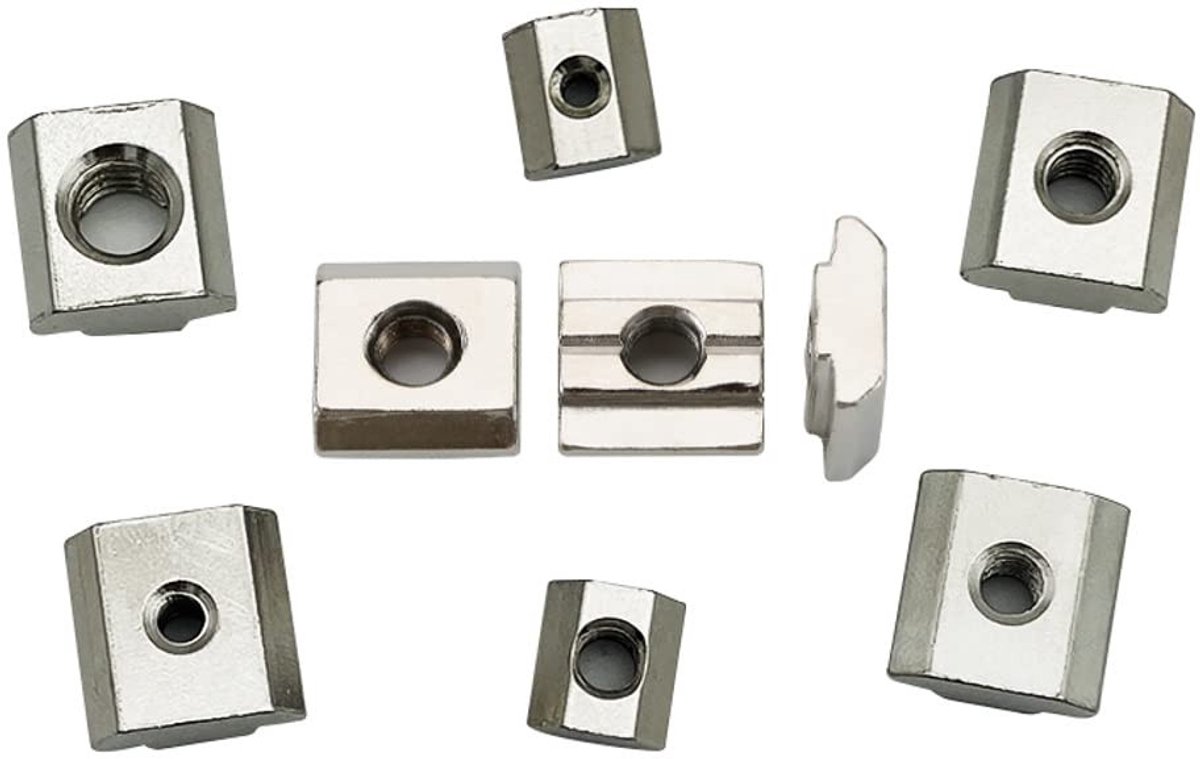 T-Slot Moeren voor Aluminium Profielen 20/30/40/45 Serie - Carbon Staal T-Nut Sliding Nut M3/M4/M5/M6/M8 voor Bevestiging en Montage