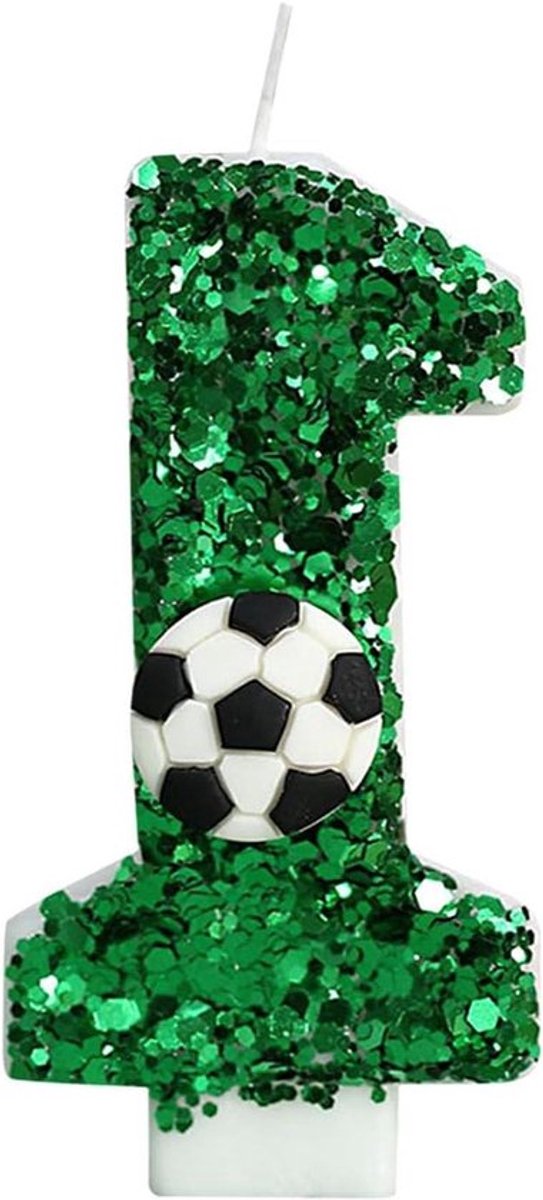 3D verjaardagskaarsen voetbal thema glitterkaarsen - Inovra Plus