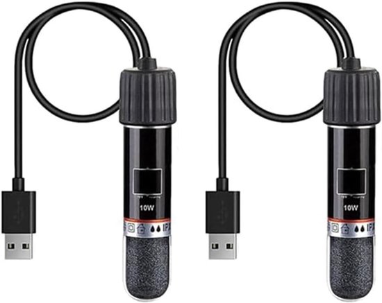 USB Aquarium Heater 10 W - Mini Verwarmingsstaaf met Thermostaat voor Kleine Zoet- en Zoutwateraquaria, Ideaal voor Schildpadden en Visjes