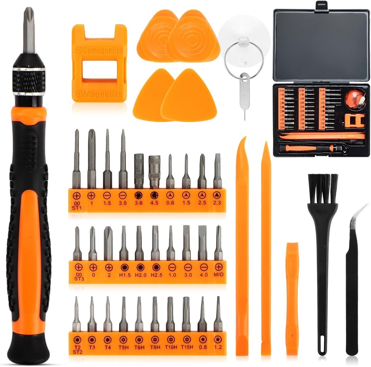 Complete Set van 42 Precisieschroevendraaiers van RVS, Mini Reparatietool met Opbergdoos voor iPhone, Laptop en Brillen