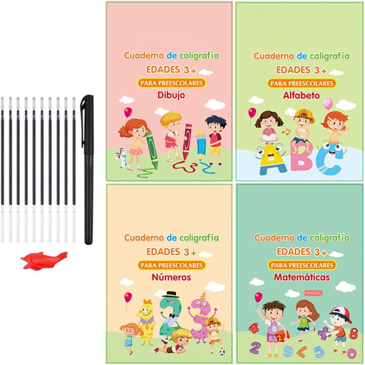 Spaanse schrijfboeken - Oefenwerkboek kinderen - Schrijfvaardigheid verbeteren - Herbruikbaar ontwerp - 203 x 172 cm - Meerkleurig