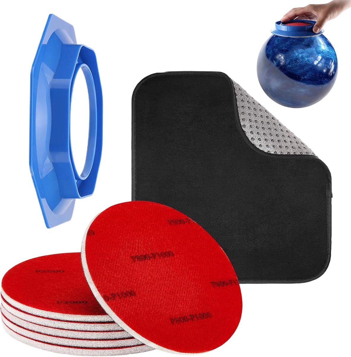 Polijstpads Set - Bal Schoonmaker - Bowling Bal Onderhoud - Universeel Herbruikbaar - 6 Schuurpads - Standaard