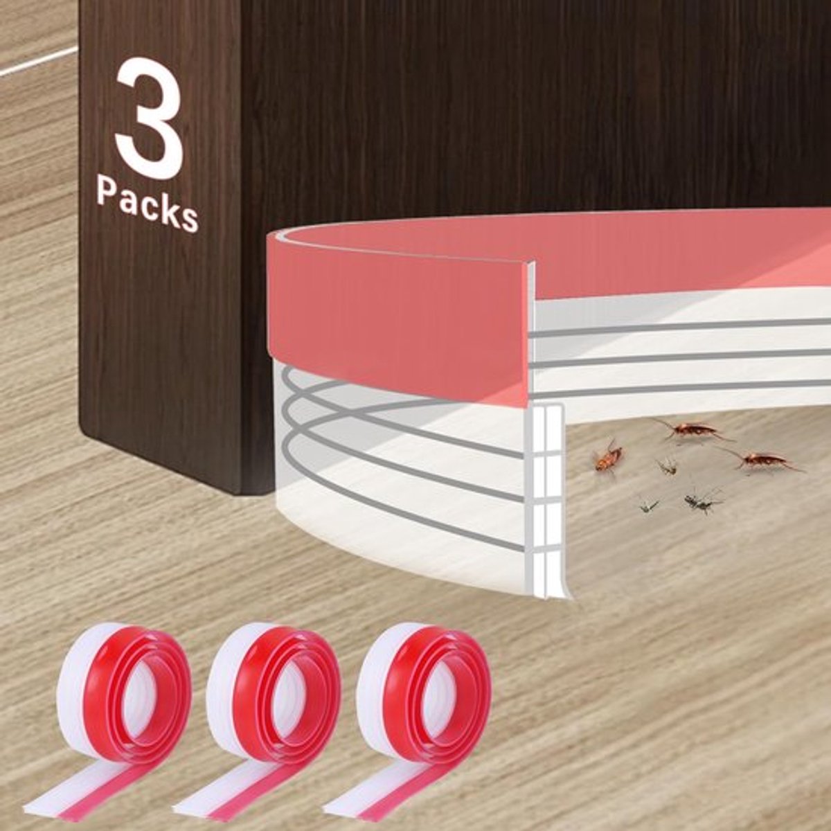 Dailygoods- Deur Tochtstrip 3-Lagen - Flexibele Sealing Strip - Geluidsisolatie