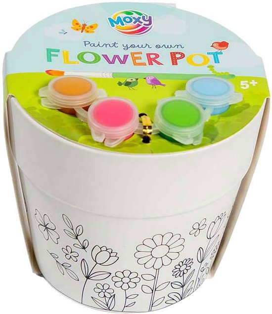OttoSimon bloempot knutselset 11,5 cm inclusief verf en kwast.