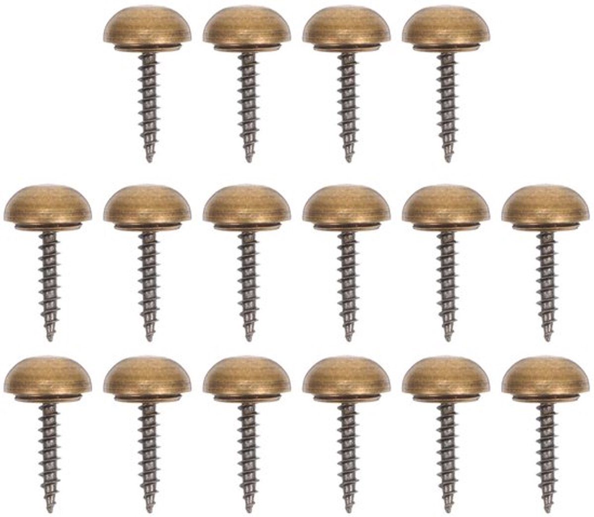 Dailygoods- Spiegelnagels 16 Stuks - Zelftappende Schroeven - Messing Metaal