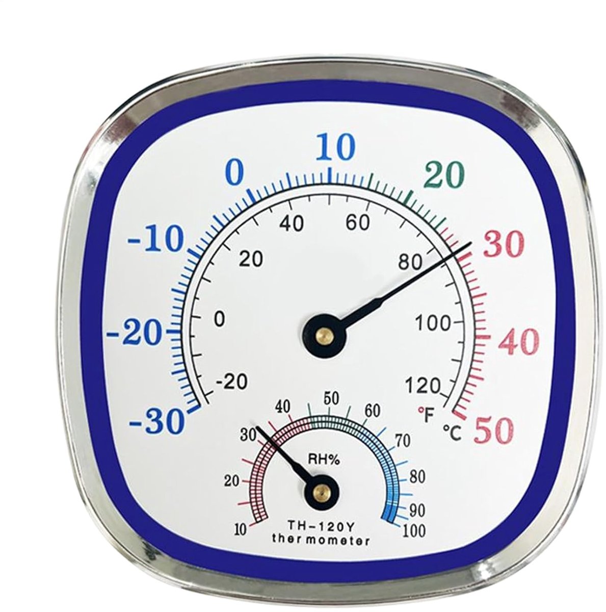 Digitale klimaatmeter - Luchtvochtigheid meter - Omgeving bewaken - Mechanische functionaliteit - ca. 12 cm - Wit
