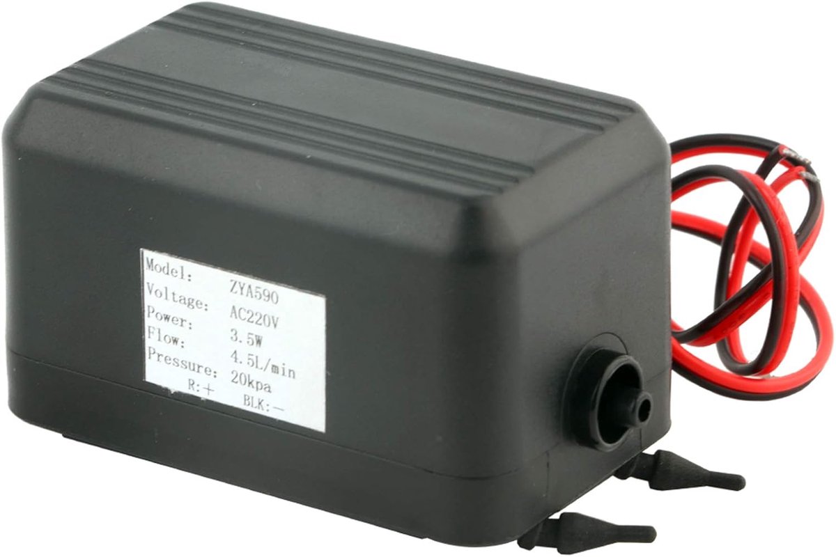 Elektrische Luchtpomp - Stille Inflator - Opblaasartikelen Vullen - Krachtige 45 L/min - 11W Vermogen - Zwart