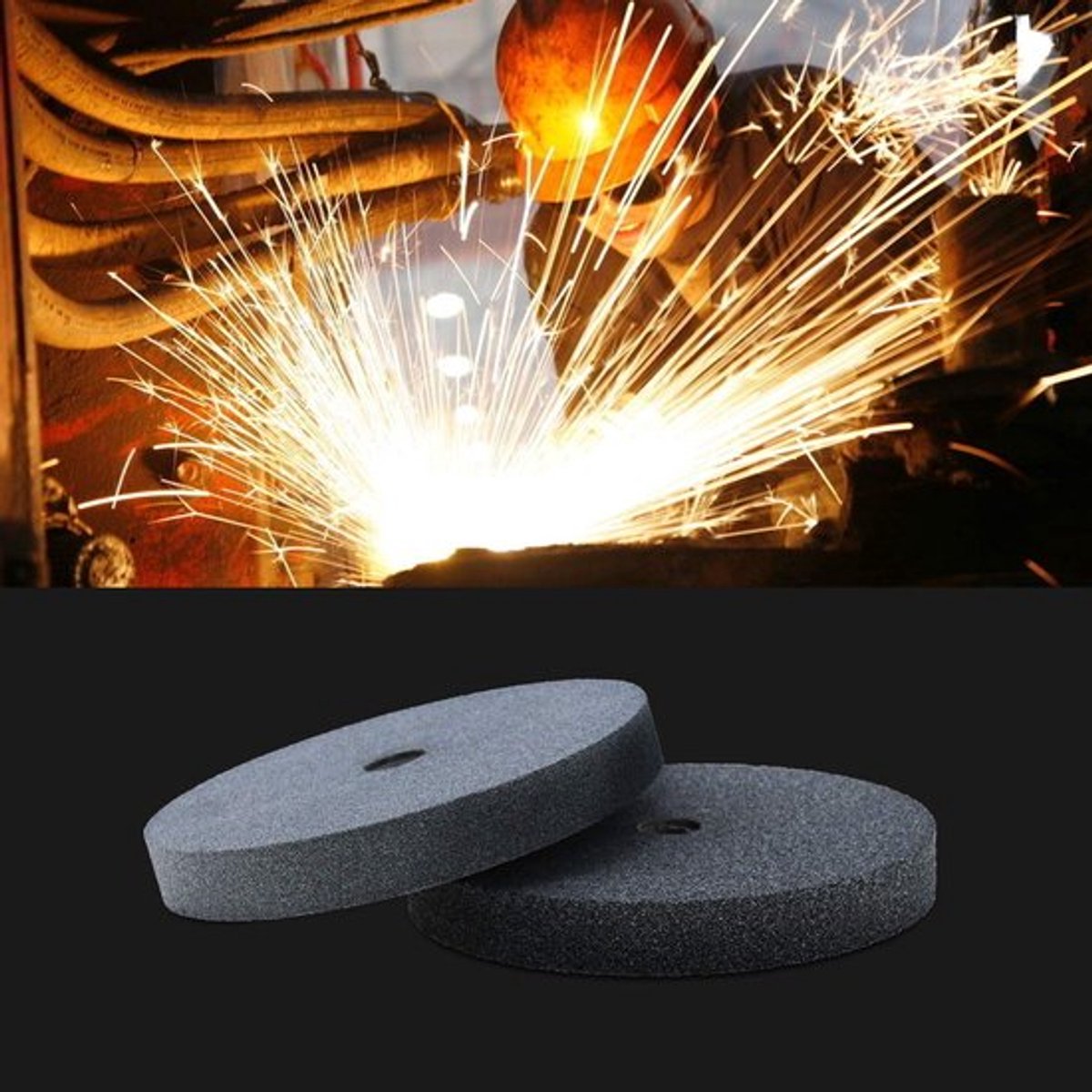 6-inch schuurwiel 36 en 60 grit voor bancenschuurwerk