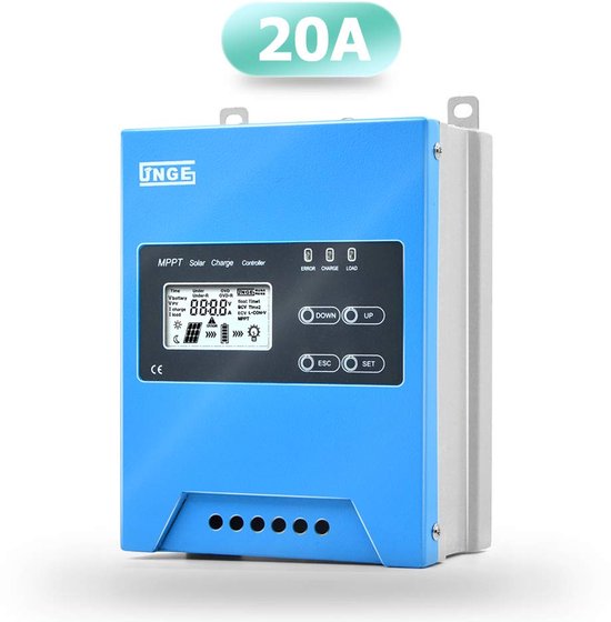 Solar Laadregelaar - Zonnepaneel Batterij - Energie Beheer - MPPT Technologie - 20A - Zwart