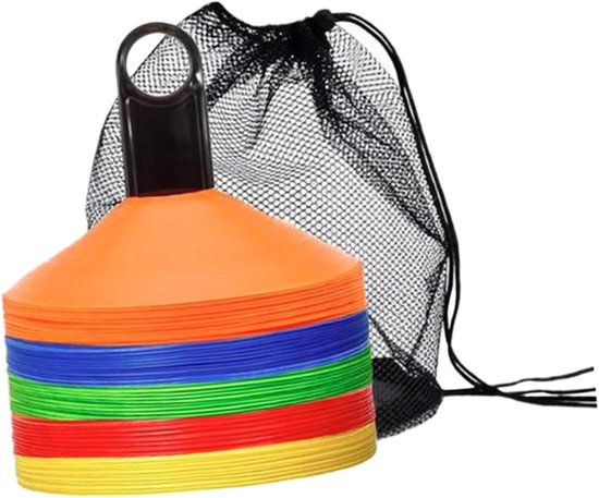 Sport Trainingskegels - Markeerpionnen Veldkegels - Sport Training Afbakenen - Slijtvast PE Materiaal - 50 Stuks - Veelkleurig — afbeelding 5
