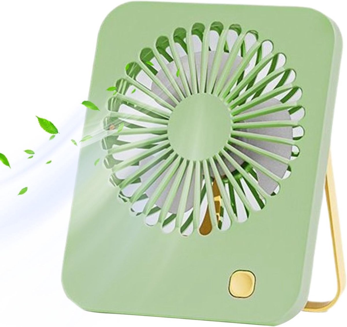 Bureauventilator Kleine - Draagbare Ventilator - Persoonlijke Verkoeling - 180° Kantelbaar - 15 cm Breed - Groen