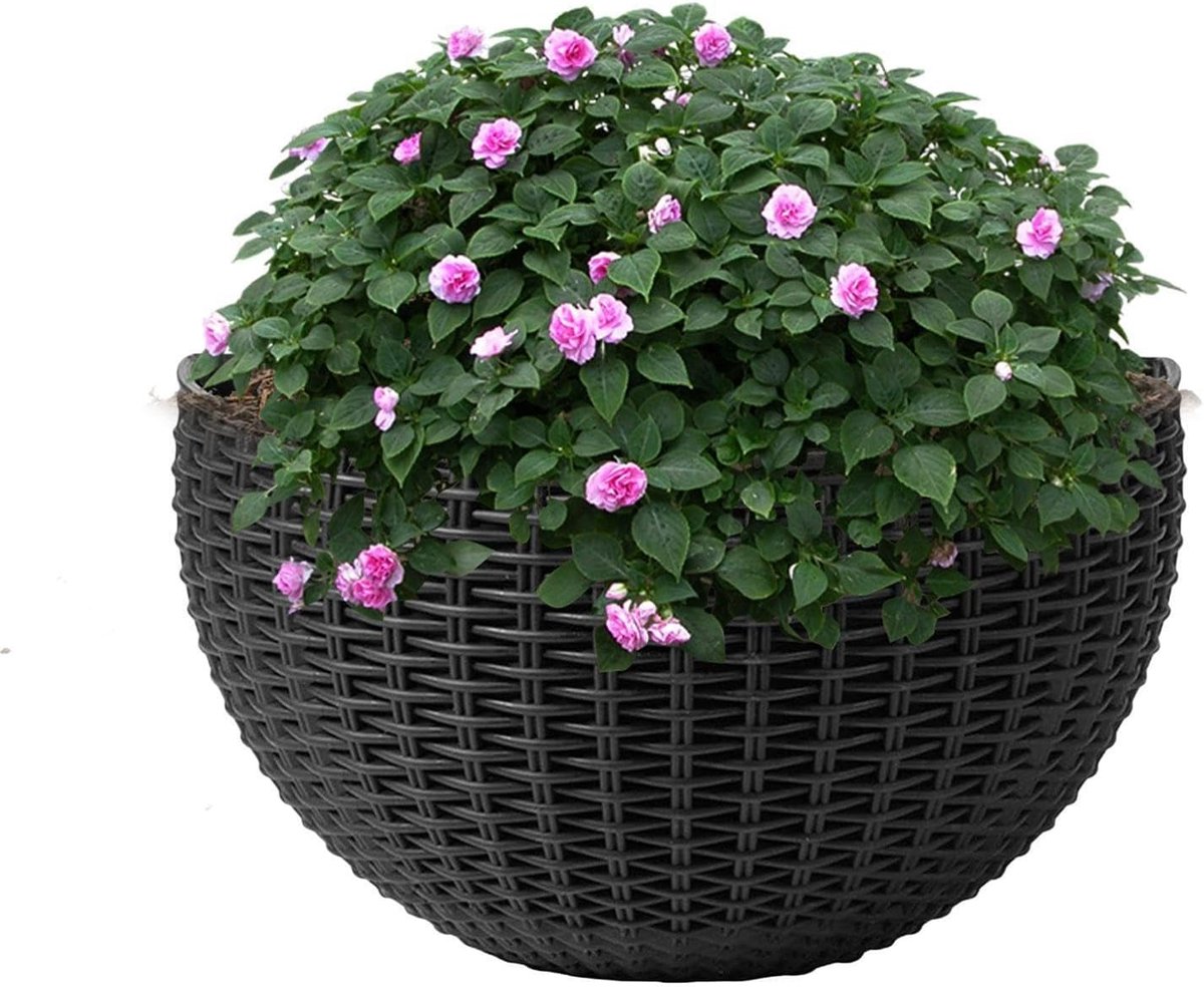 Wandplanter Bloemen - Verticale Plantenbak - Groene Muren Creëren - Dubbellaags Bewatering - 20 x 14.5 cm - Zwart